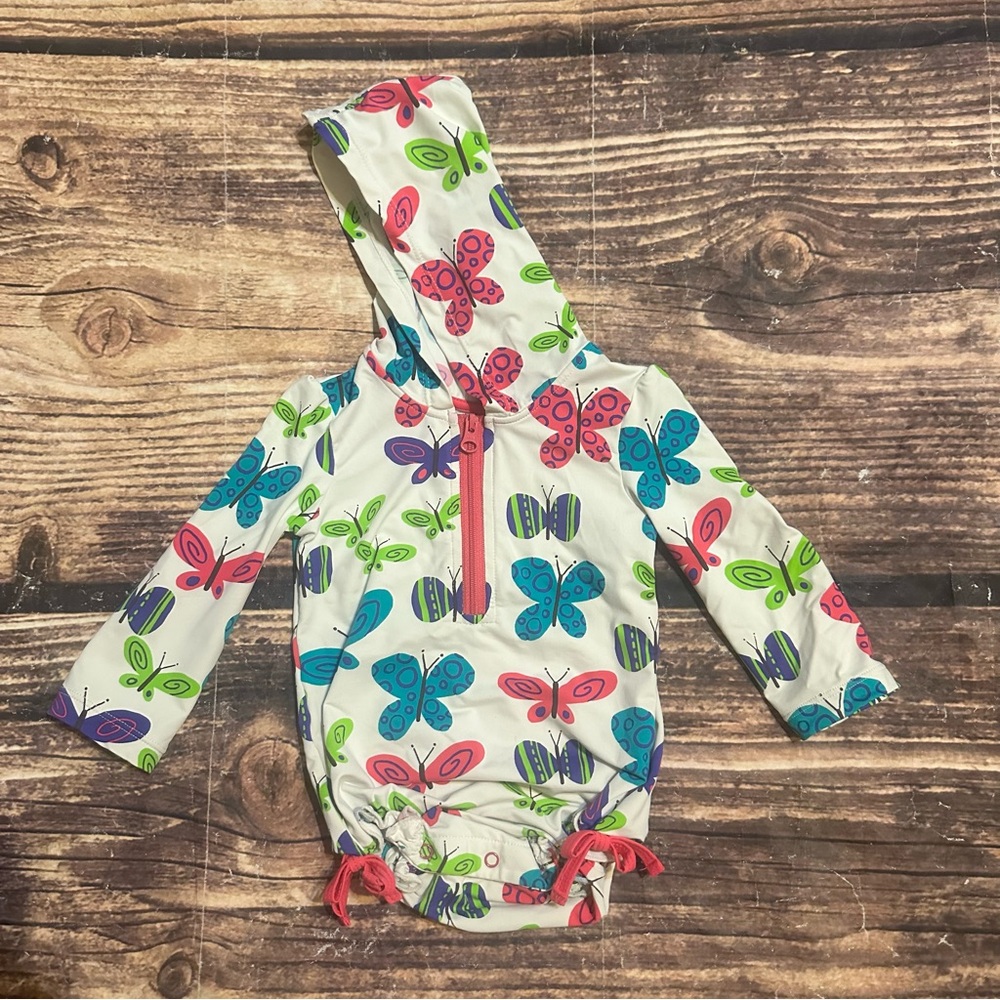 Hatley Groovy Butterflies Rash Guard Swimsuit